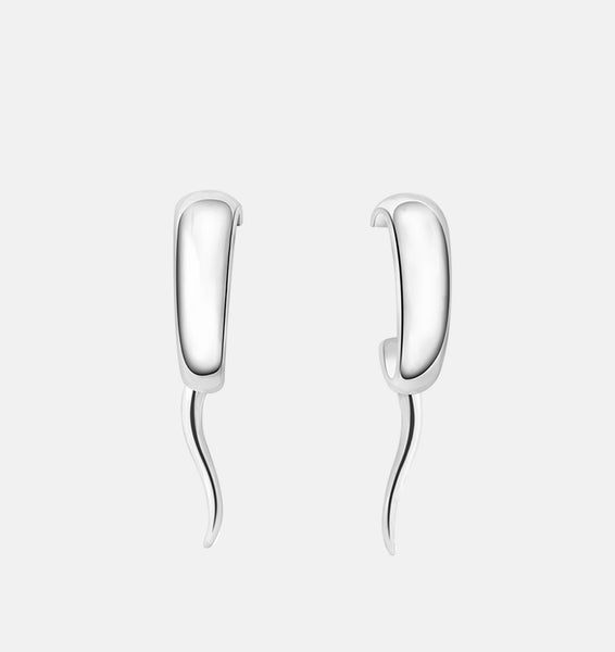 Gili bold sculptural earrings | Sterling Silver - White Rhodium - JOULALA