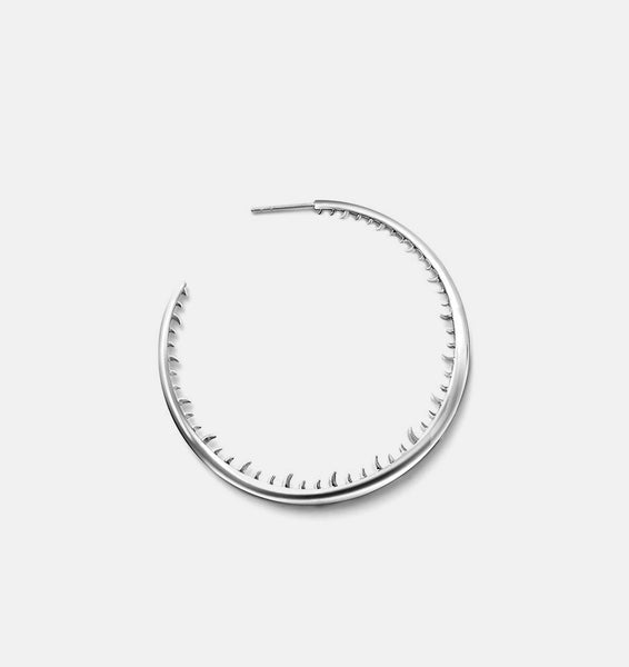 Large Bali hoop earrings | Sterling Silver - White Rhodium - JOULALA