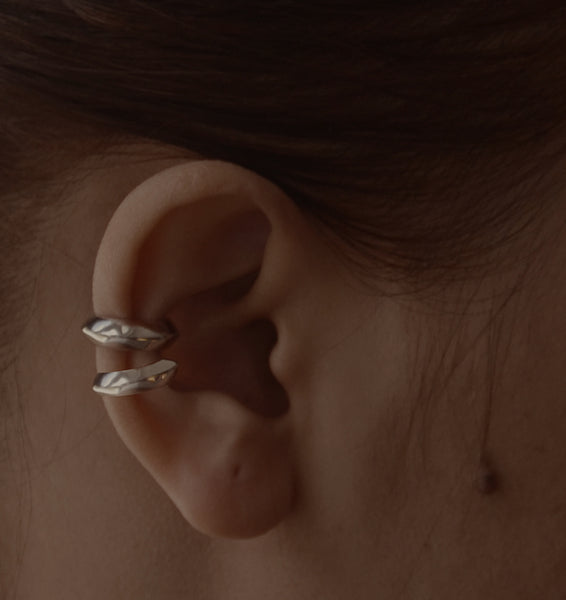 ear candies with stacked ear cuffs handcrafted in sterling silver, for men and women.